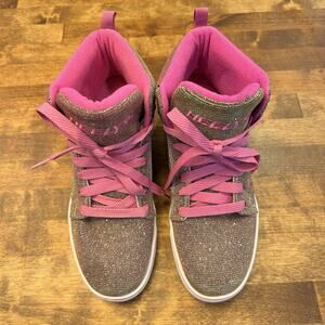 Girls Heeleys Size y 6. Sparkly Purple Pink